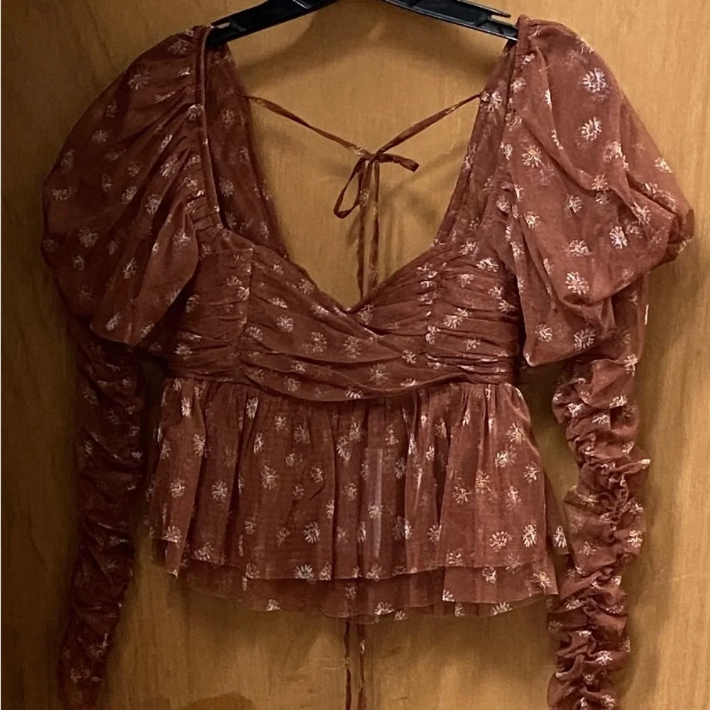 Free People Penelope Coffee Combo Top - Picture 1 of 1